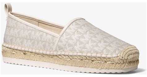 michael michael kors women's lenny slip-on espadrille flats|Lenny Logo Jacquard Slip.